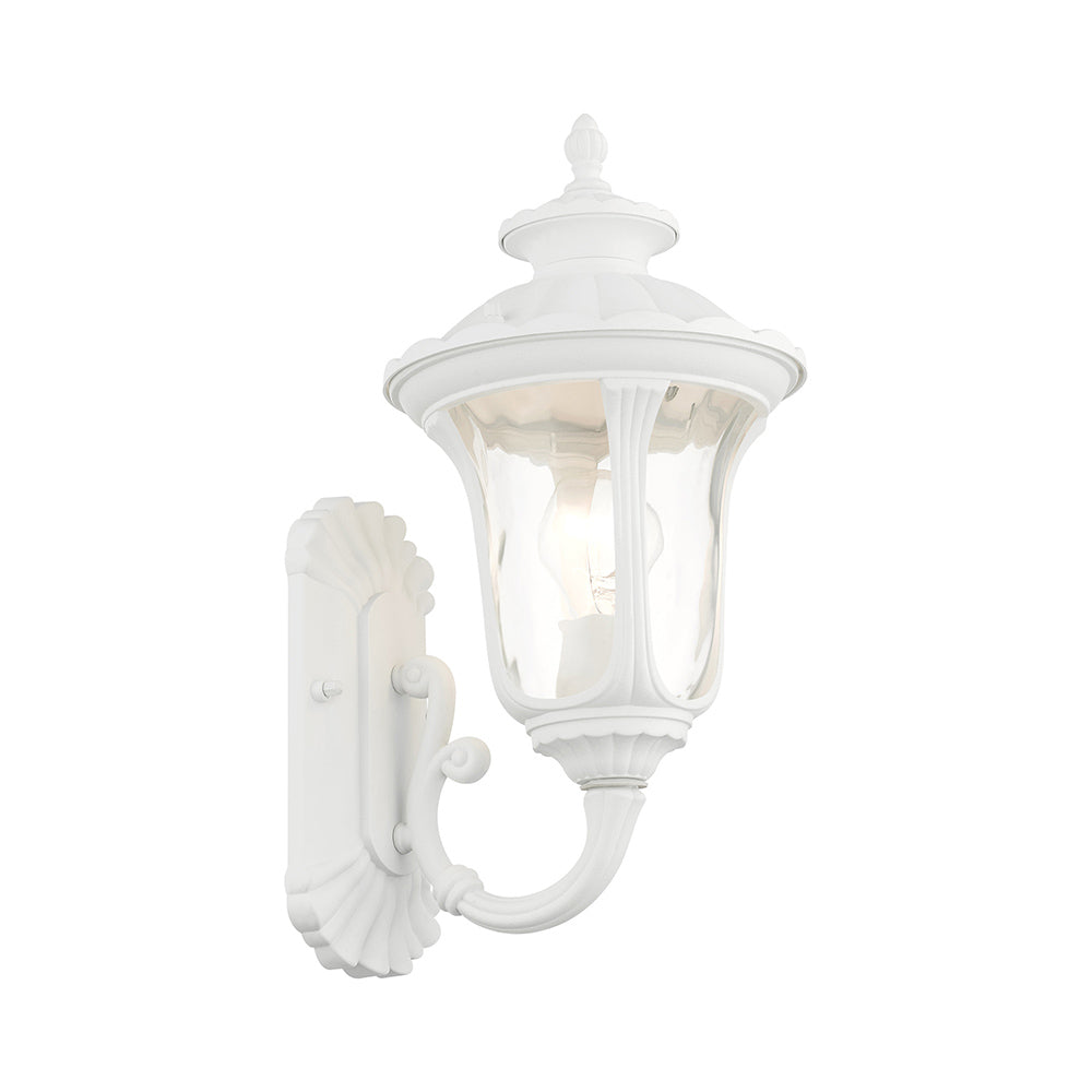 1 Light Textured White Outdoor Wall Lantern Exterior Livex