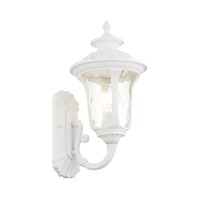 1 Light Textured White Outdoor Wall Lantern Exterior Livex