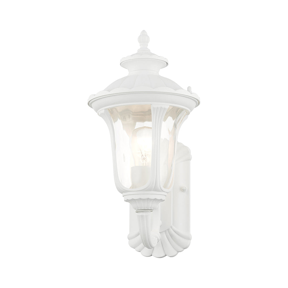 1 Light Textured White Outdoor Wall Lantern Exterior Livex