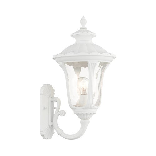 1 Light Textured White Outdoor Wall Lantern Exterior Livex