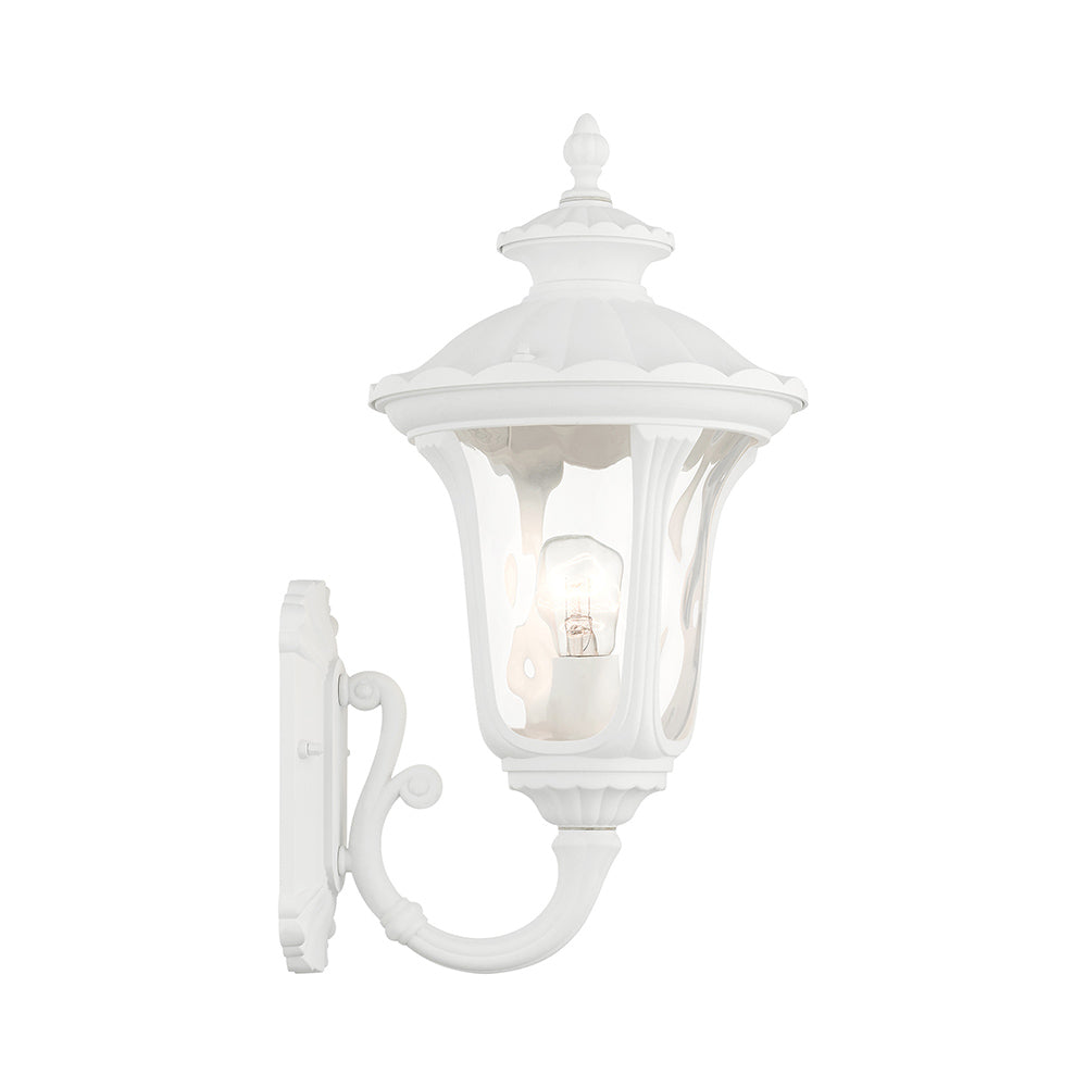 1 Light Textured White Outdoor Wall Lantern Exterior Livex