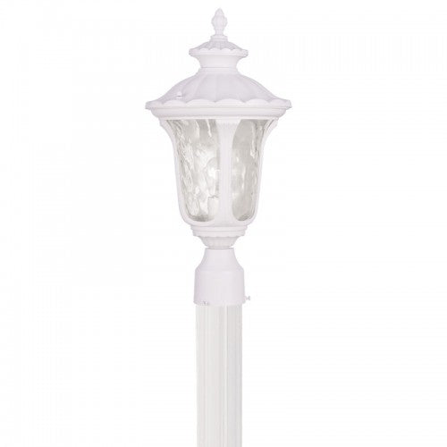 1 Light Textured White Outdoor Post Top Lantern Exterior Livex