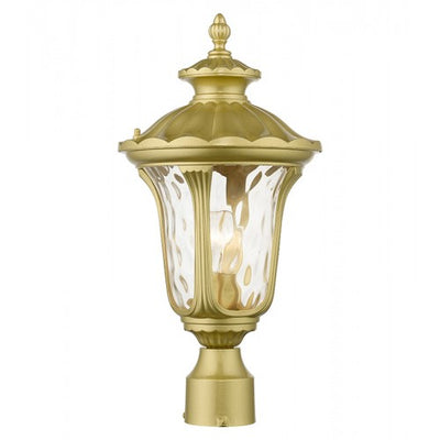 1 Light Soft Gold Outdoor Medium Post Top Lantern Exterior Livex