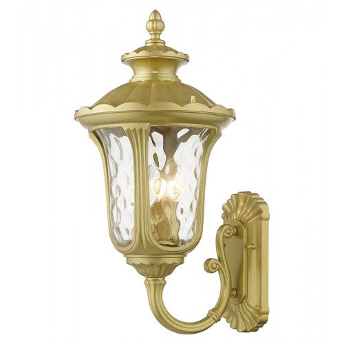 3 Light Soft Gold Outdoor Large Wall Lantern Exterior Livex