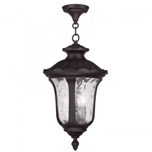 3 Light Bronze Pendant Lantern Exterior Livex