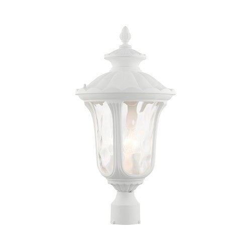 3 Light Textured White Outdoor Post Top Lantern Exterior Livex