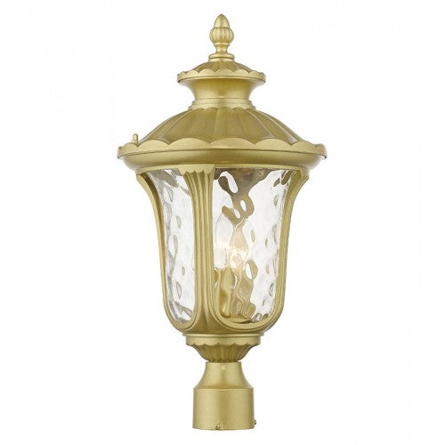 3 Light Soft Gold Outdoor Large Post Top Lantern Exterior Livex