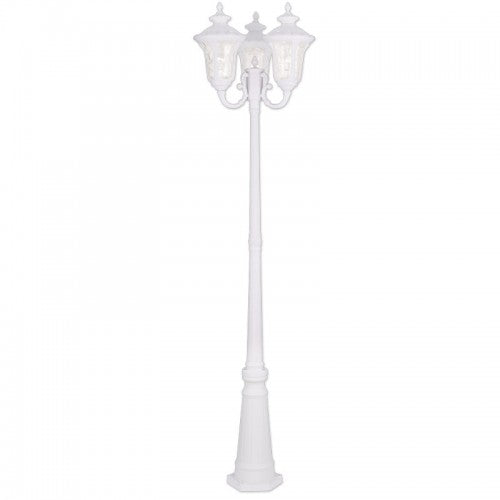 3 Light Textured White Outdoor Post Light Exterior Livex