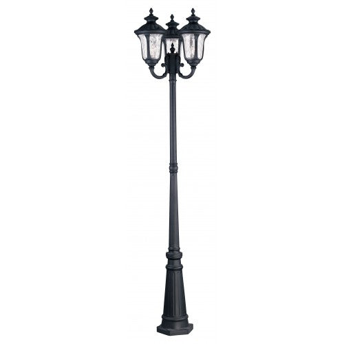 3 Light Textured Black Outdoor Post Light Exterior Livex