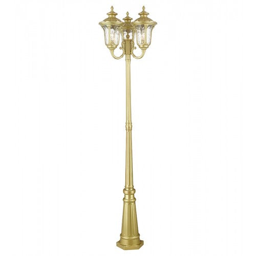 3 Light Soft Gold Post Light Exterior Livex