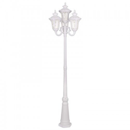 4 Light Textured White Outdoor Post Light Exterior Livex
