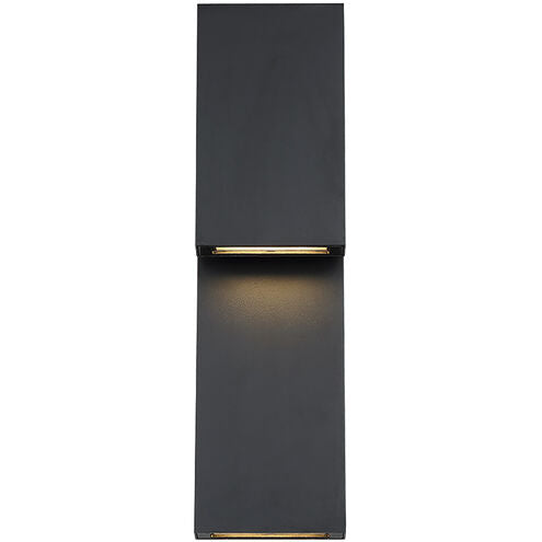 Double Down LED 18 inch Black Outdoor Wall Light Exterior Modern Forms