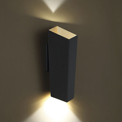 Dink ADA Wall Sconce Wall Light LED 4 inch Black Gold Leaf Wall Sconce Modern Forms