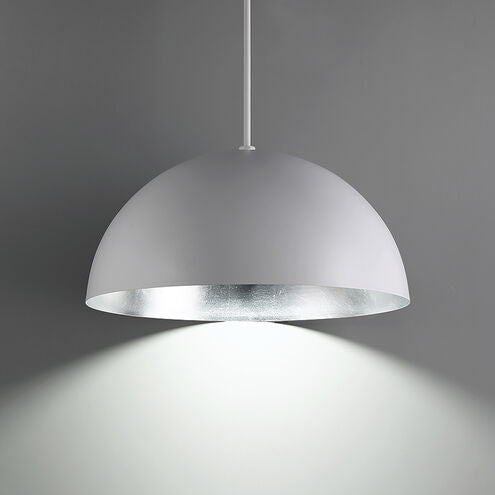 Yolo LED 23.63 inch White Silver Leaf Pendant Ceiling Light 26in Pendant Modern Forms