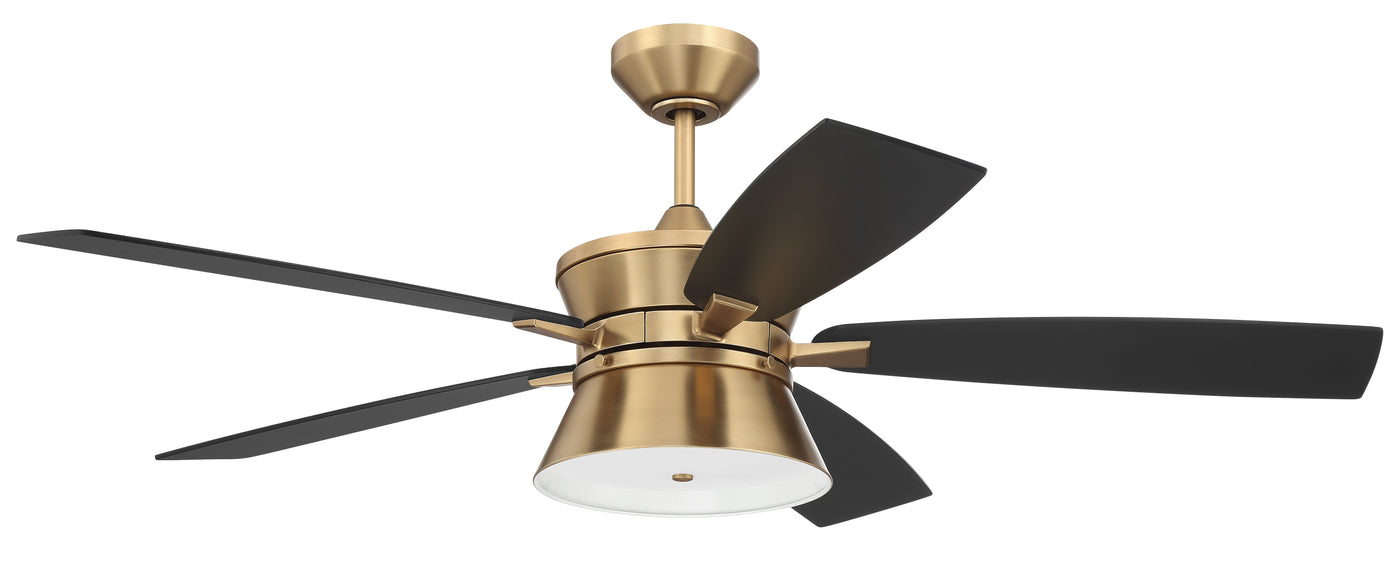 52" Dominick in Satin Brass w/ Flat Black/Black Walnut Blades Ceiling Fan CRAFTMADE