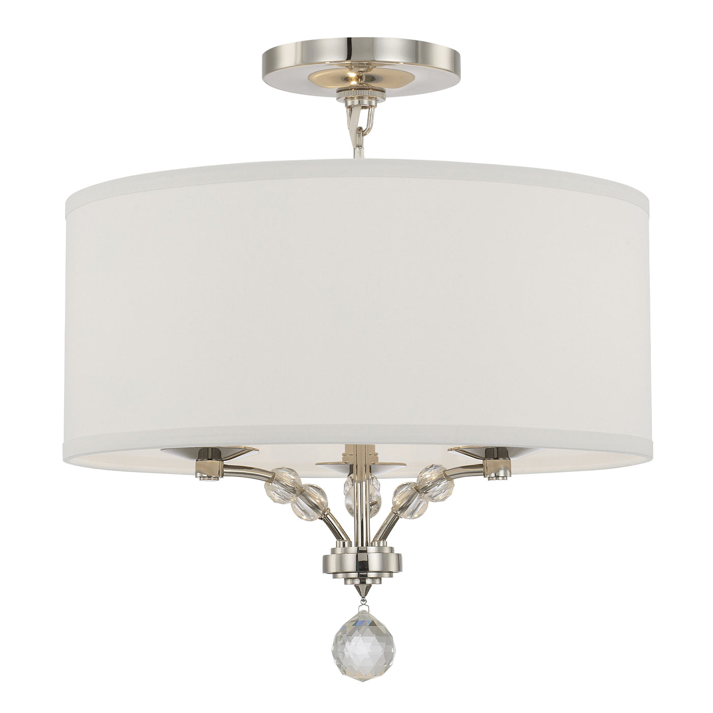 Mirage 3 Light Polished Nickel Semi Flush Mount Semi Flush Crystorama