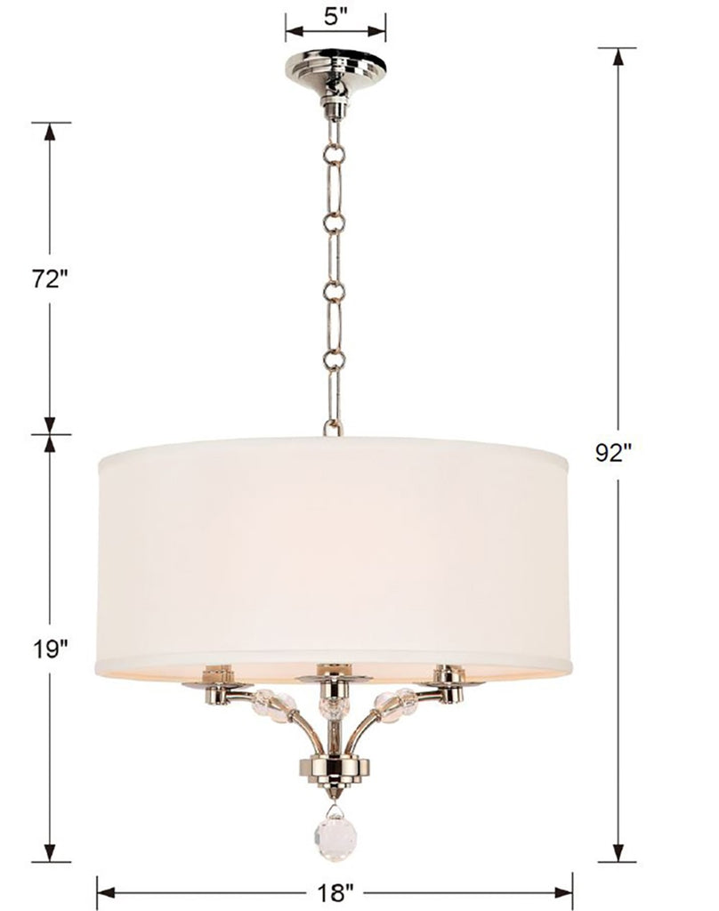 Mirage 3 Light Polished Nickel Semi Flush Mount Semi Flush Crystorama