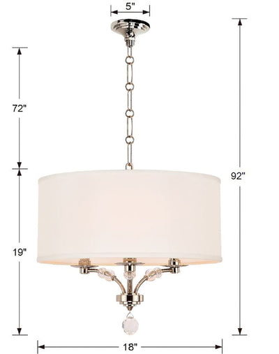 Mirage 3 Light Polished Nickel Semi Flush Mount Semi Flush Crystorama