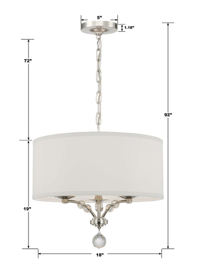 Mirage 3 Light Polished Nickel Chandelier Chandelier Crystorama