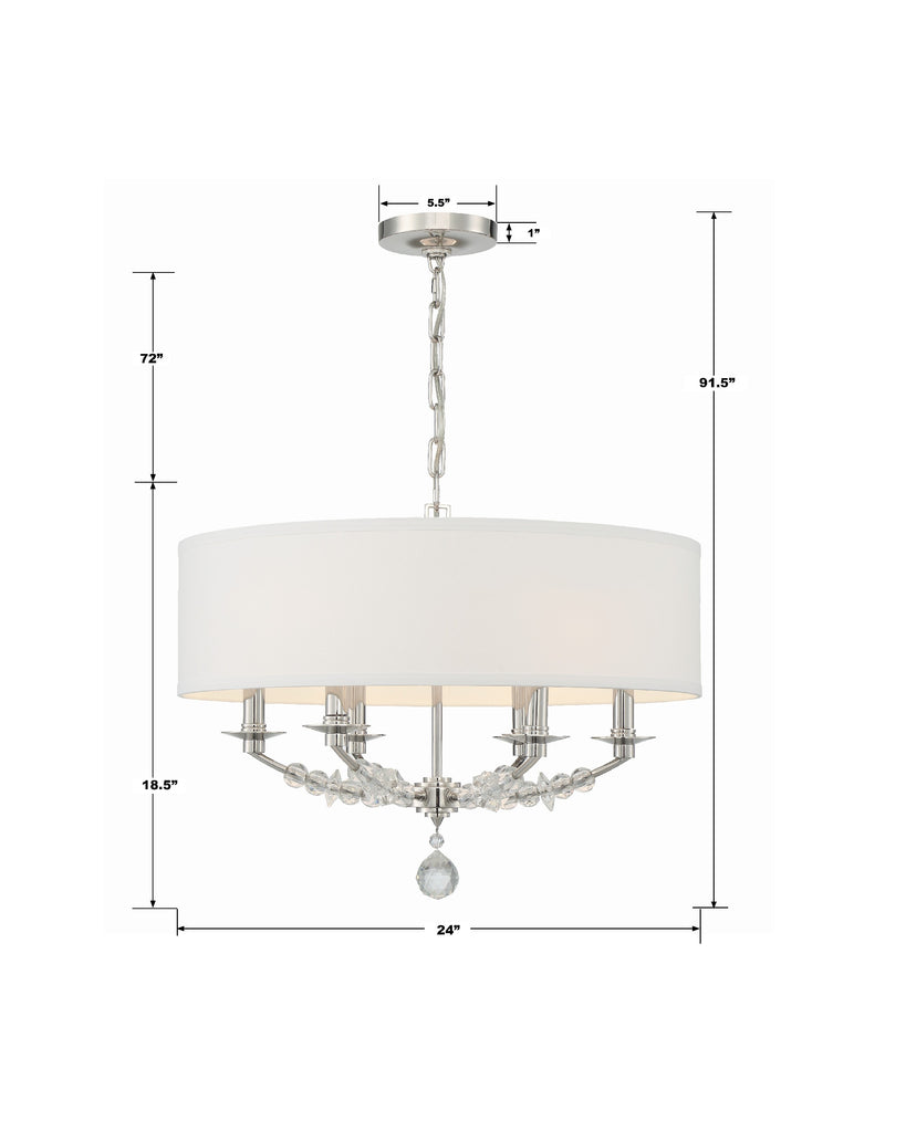 Mirage 6 Light Polished Nickel Chandelier Chandelier Crystorama