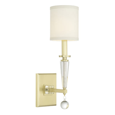 Paxton 1 Light Aged Brass Sconce Wall Sconce Crystorama