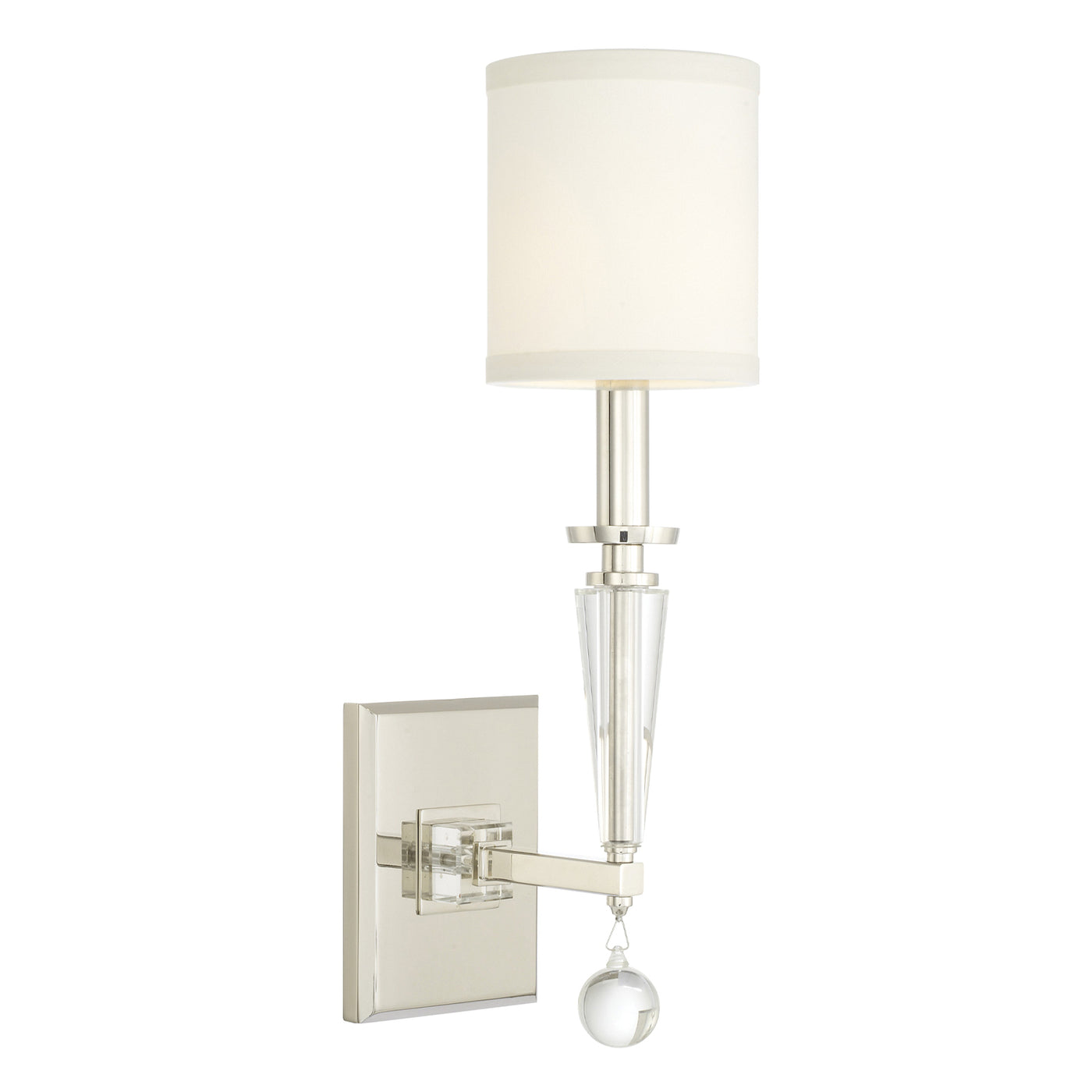 Paxton 1 Light Polished Nickel Sconce Wall Sconce Crystorama