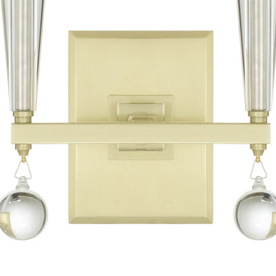 Paxton 2 Light Aged Brass Sconce Wall Sconce Crystorama