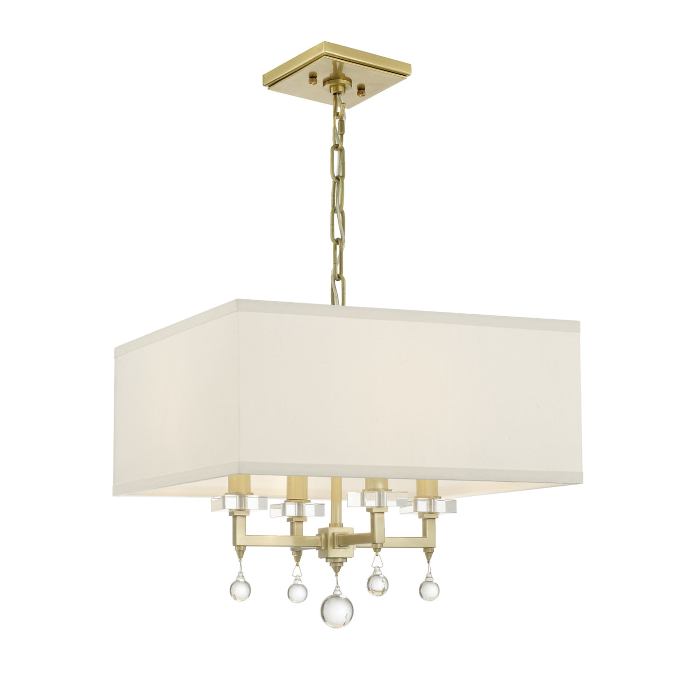 Paxton 4 Light Aged Brass Mini Chandelier Chandelier Crystorama