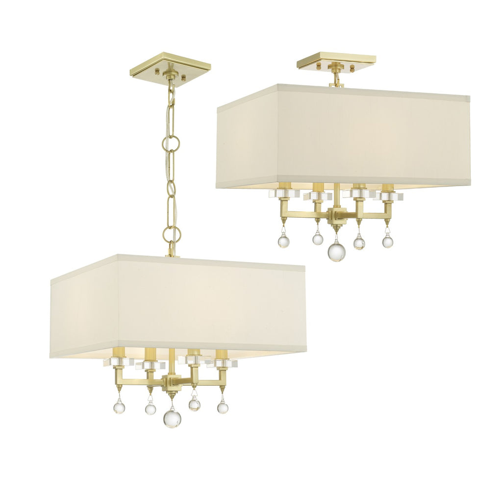 Paxton 4 Light Aged Brass Mini Chandelier Chandelier Crystorama