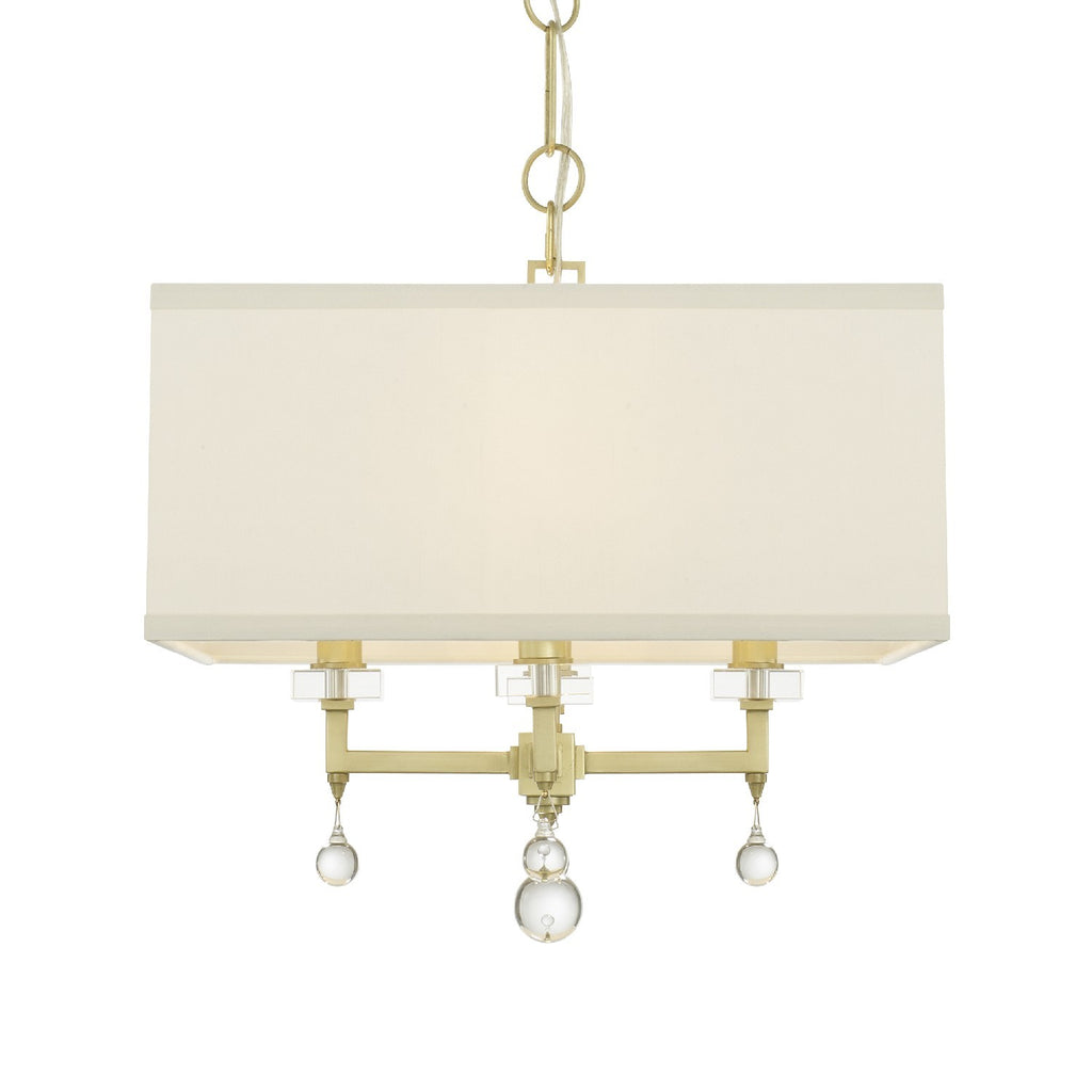 Paxton 4 Light Aged Brass Mini Chandelier Chandelier Crystorama