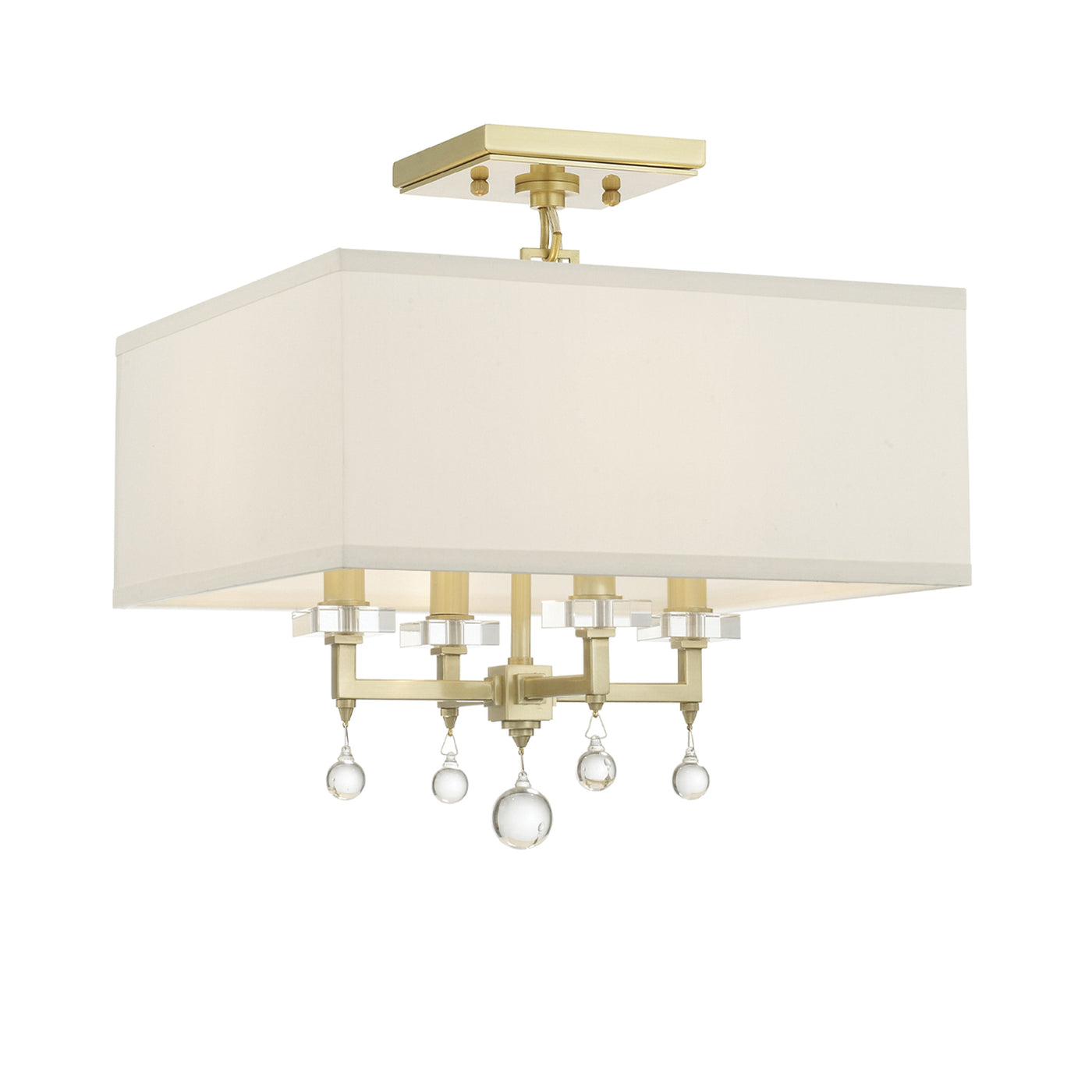 Paxton 4 Light Aged Brass Semi Flush Mount Semi Flush Crystorama