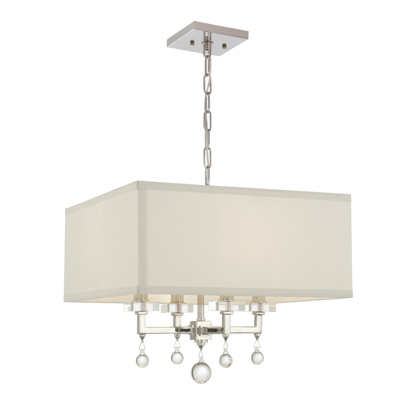 Paxton 4 Light Polished Nickel Mini Chandelier Chandelier Crystorama