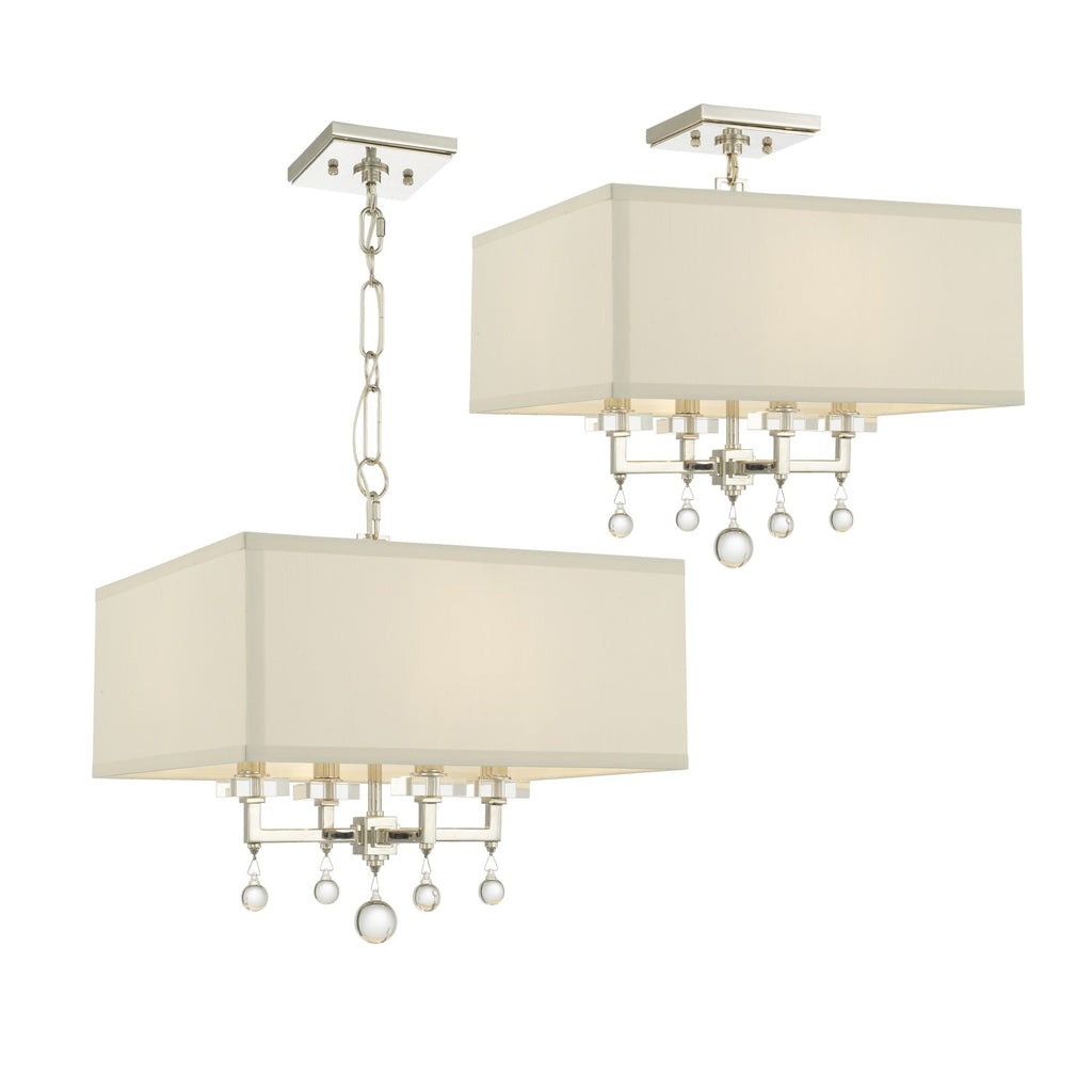 Paxton 4 Light Polished Nickel Mini Chandelier Chandelier Crystorama