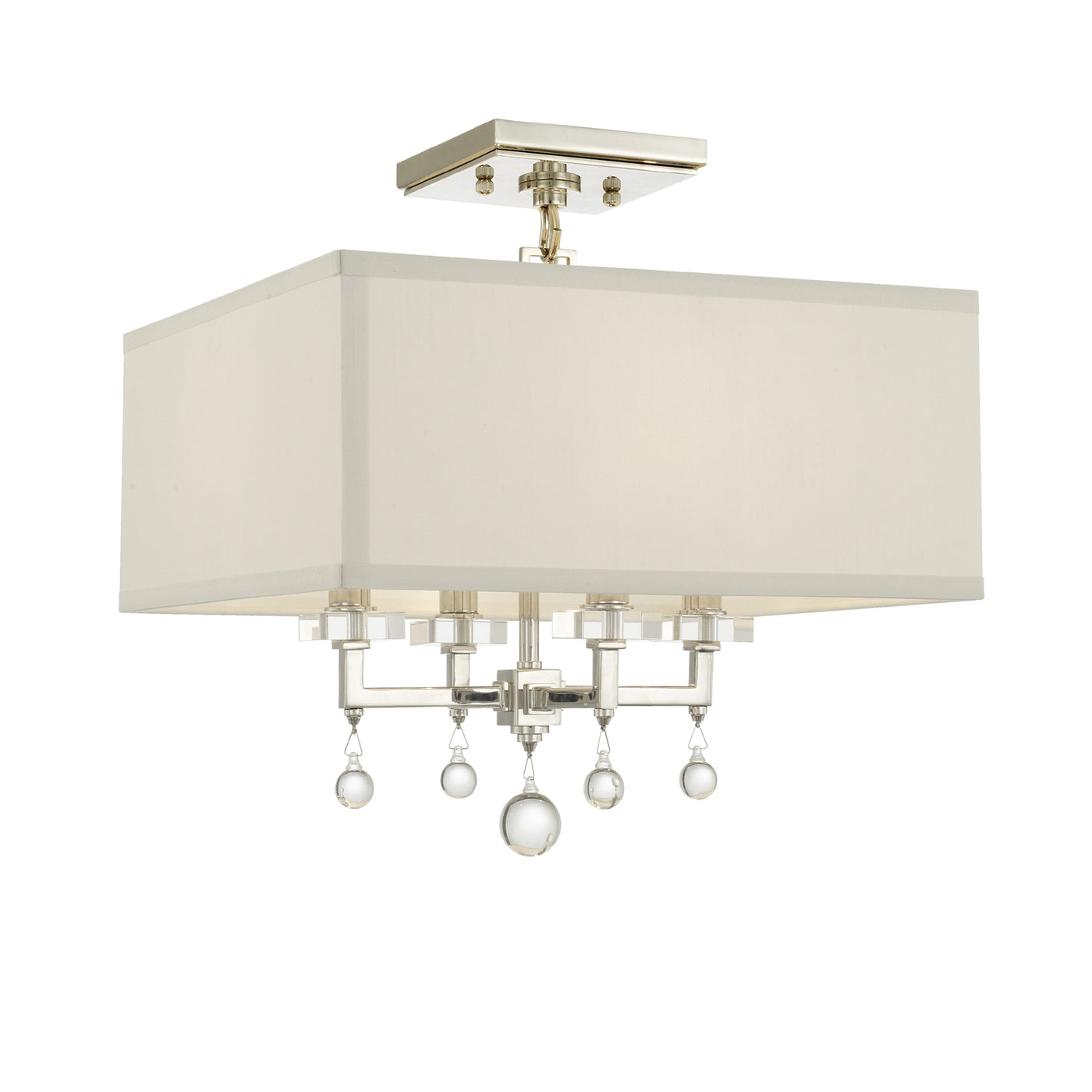 Paxton 4 Light Polished Nickel Semi Flush Mount Semi Flush Crystorama