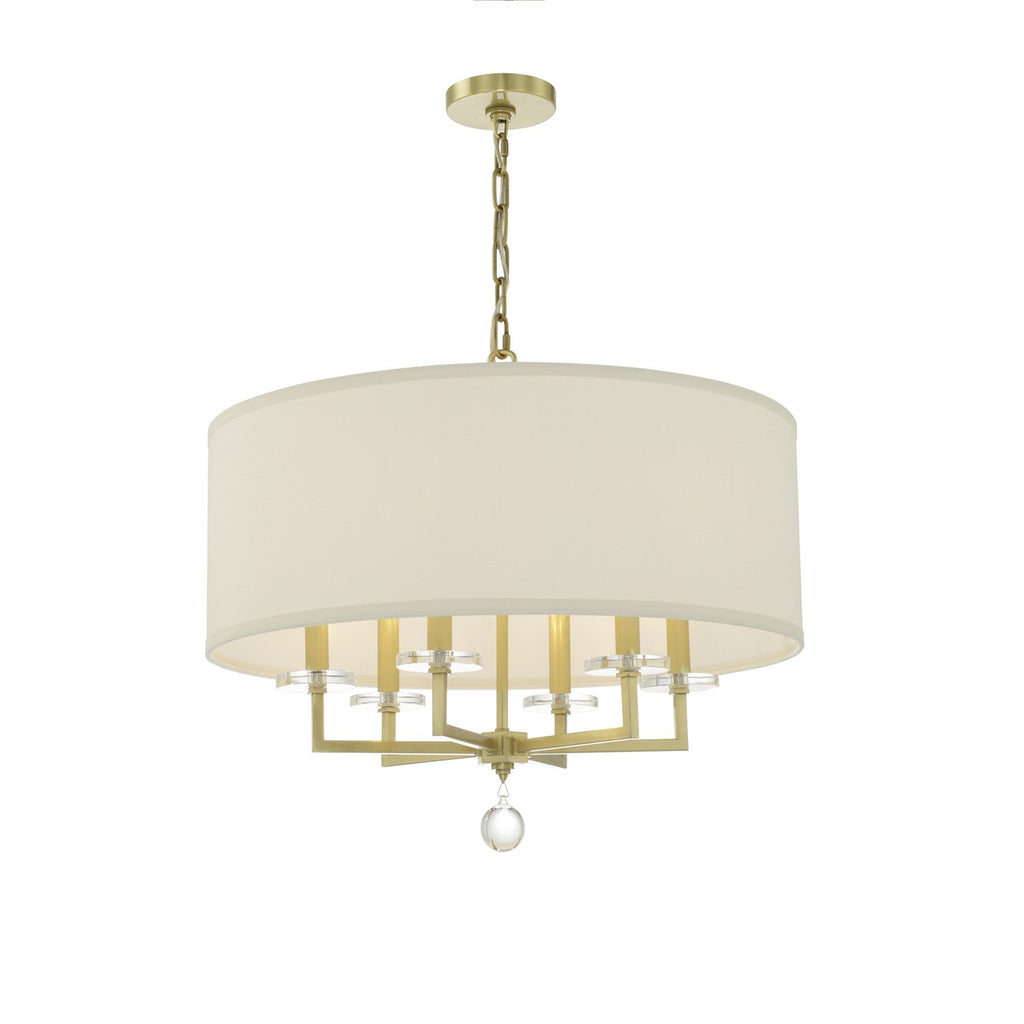 Paxton 6 Light Aged Brass Chandelier Chandelier Crystorama