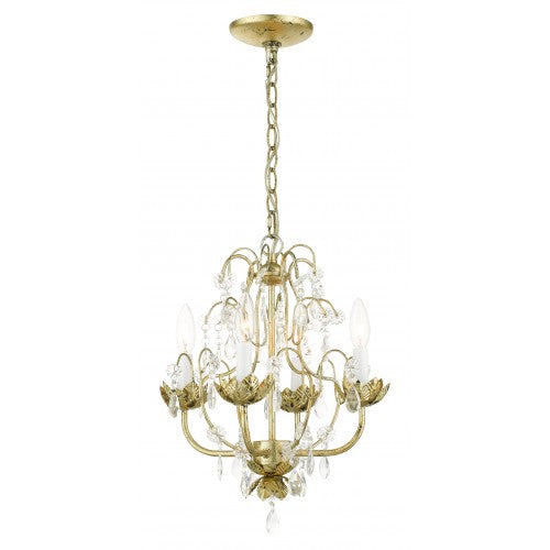4 Light Winter Gold Chandelier Chandelier Livex