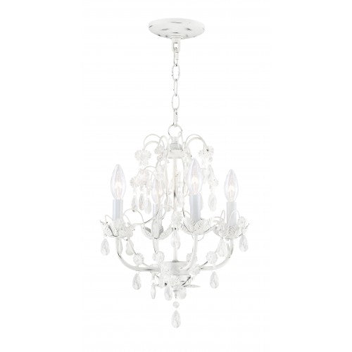 4 Light Antique White Chandelier Chandelier Livex