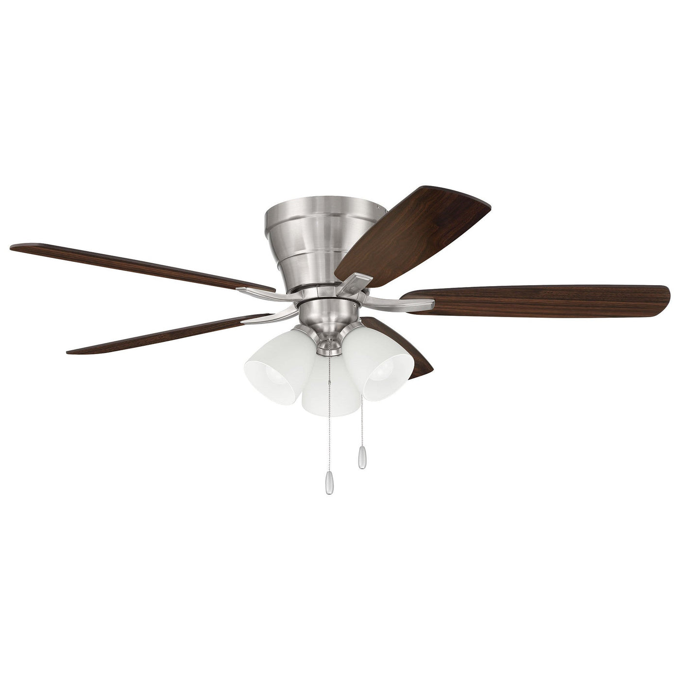 52" Wheeler 3-Light in Brushed Polished Nickel w/ Driftwood/Walnut Blades Ceiling Fan CRAFTMADE