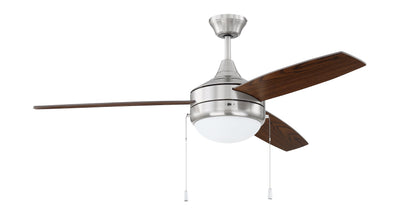 52" Phaze 3 in Brushed Polished Nickel w/ Walnut/Dark Oak Blades Ceiling Fan CRAFTMADE