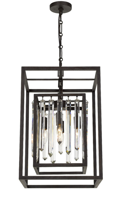 Hollis 4 Light Forged Bronze Mini Chandelier Chandelier Crystorama