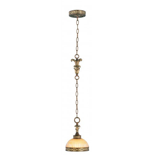 1 Light Palacial Bronze Single Pendant Pendant Livex