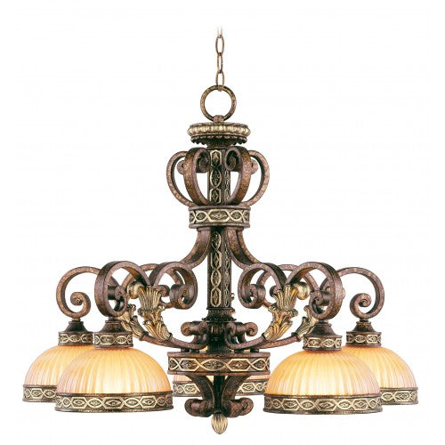 5 Light Palacial Bronze Chandelier Chandelier Livex