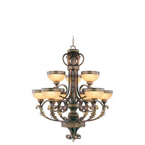 9 Light Palacial Bronze Chandelier Chandelier Livex