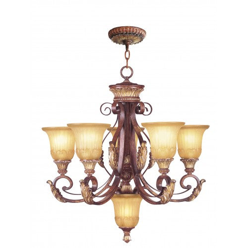 6 Light Verona Bronze Chandelier Chandelier Livex