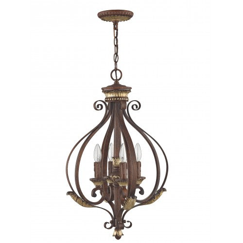 4 Light Verona Bronze Foyer Chandelier Livex