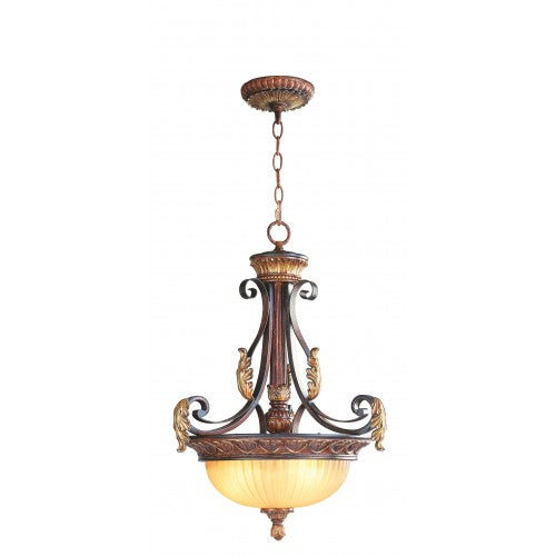 3 Light Verona Bronze Inverted Pendant Pendant Livex