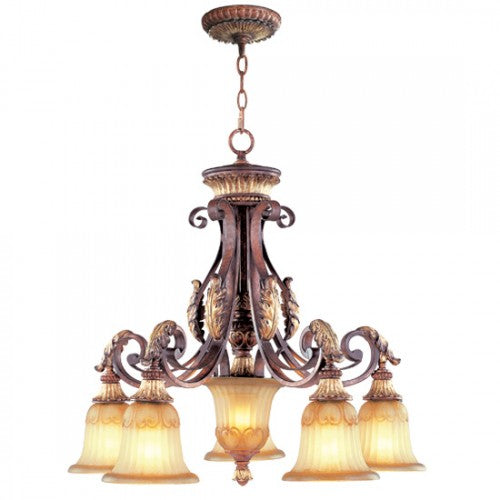 6 Light Verona Bronze Chandelier Chandelier Livex