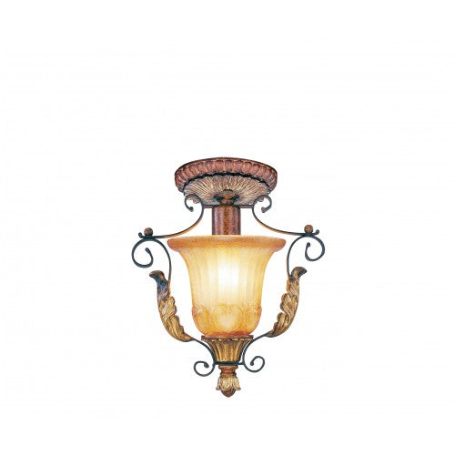 1 Light Verona Bronze Ceiling Mount Semi Flush Livex