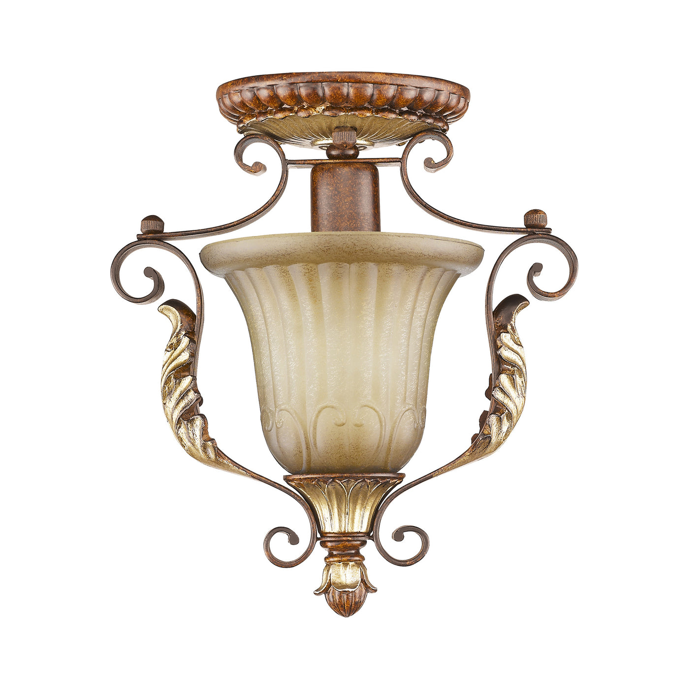 1 Light Verona Bronze Ceiling Mount Semi Flush Livex