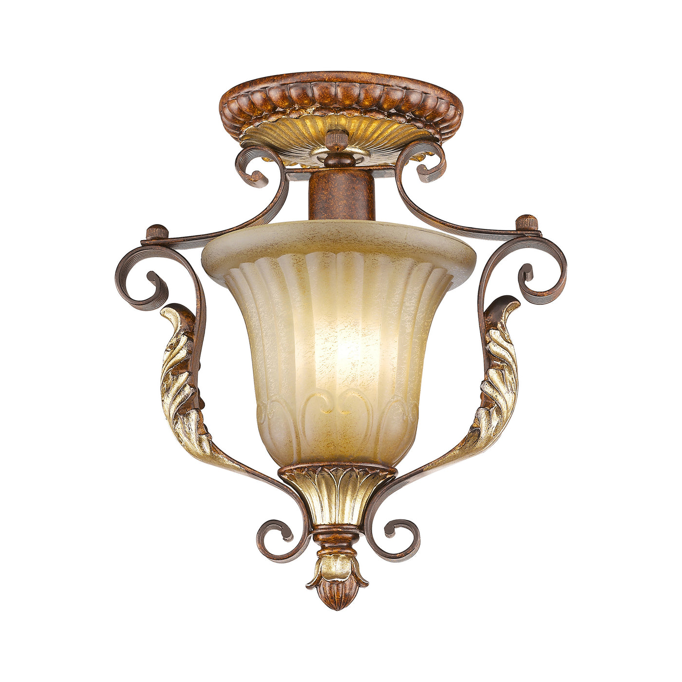 1 Light Verona Bronze Ceiling Mount Semi Flush Livex